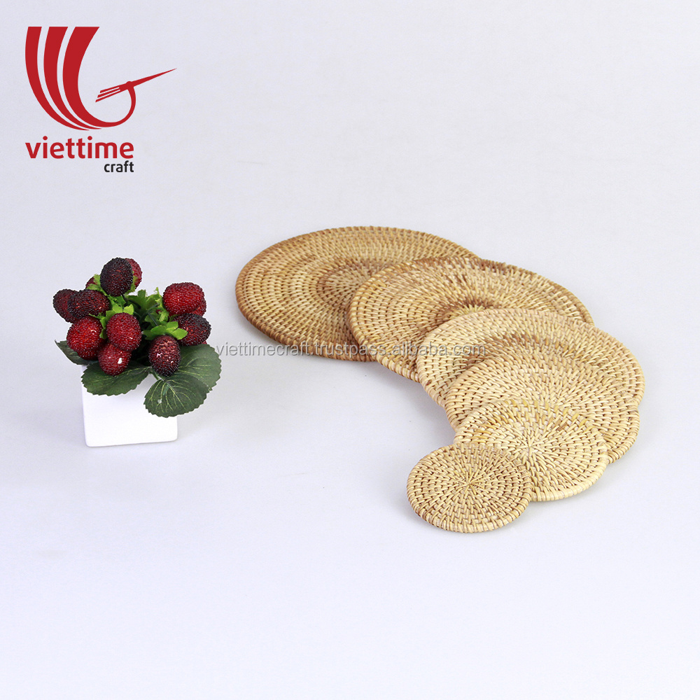 High Quality Vintage Styled Rattan Placemat Wholesale, Rattan Dinning Charger Made In Vietnam