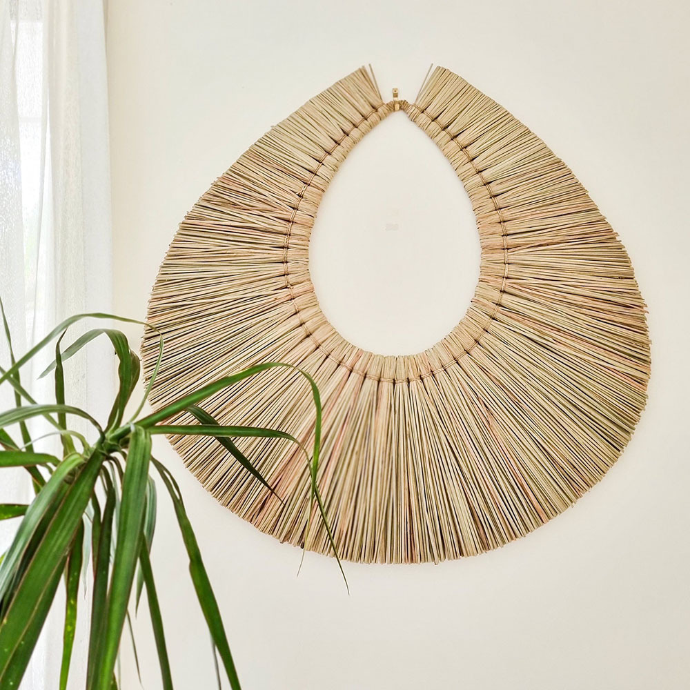 Beautiful Straw Teardrop Wall Decor Hanging, Seagrass Wall Art Wholesale