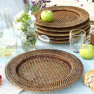 Rattan charger plates/ Charger plates for restaurant/ Vietnam rattan trays