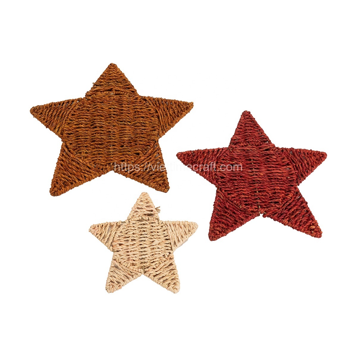 Wholesale Set Seagrass Wall Decor, Wall Hanging Star Shape Home Decoration Vietnam Handicraft Manufacturer