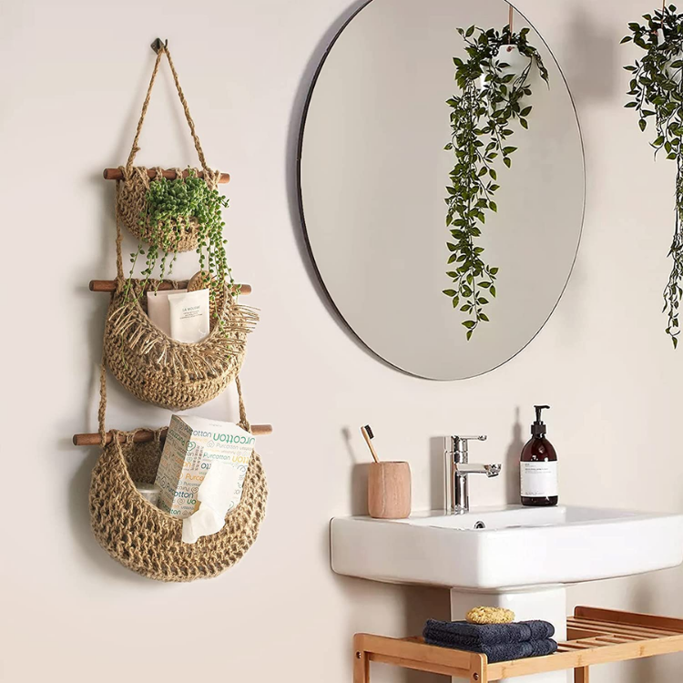 Eco friendly Seagrass Wall Hanging Decor Baskets Home Kitchen , Living & Bathroom Bedroom Decoration Wholesale Made  in Vietnam