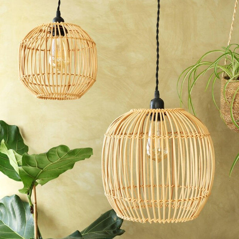 Bohemian Vibe Round Rattan Lampshade/Pendant Lamp For Home Decoration Wholesale From Vietnam