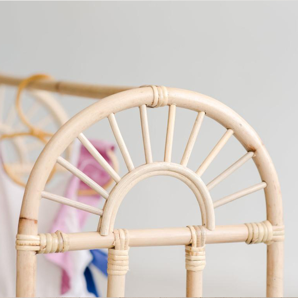 Rattan clothing rack For Kids and dolls set Clothes Rack Rail Warehouse Wholesale