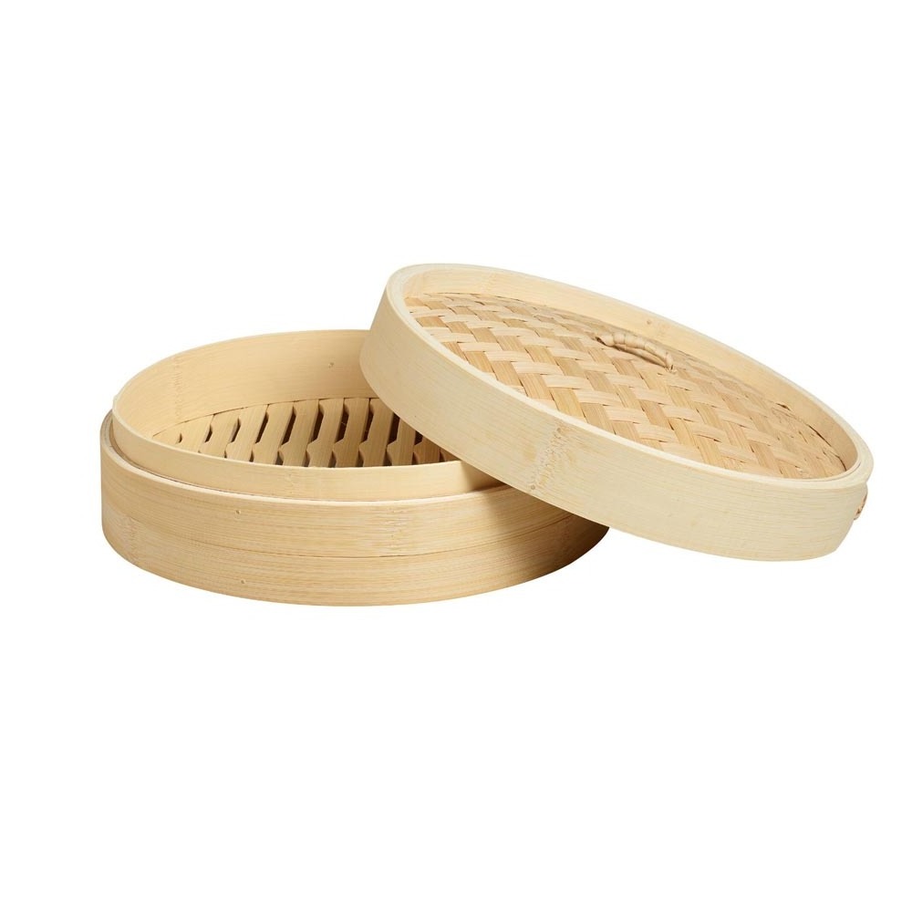 Eco Friendly Bamboo Steamer With Lid Food Steamer Pot Handicraft Kitchenware For Cook Cheap Price Wholesale