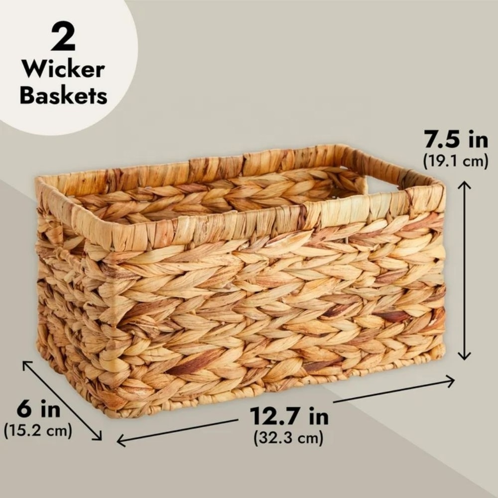 Best Selling Water Hyacinth Baskets For Storage Bin With Handles For Shelves and Organizing High Quality Wholesale