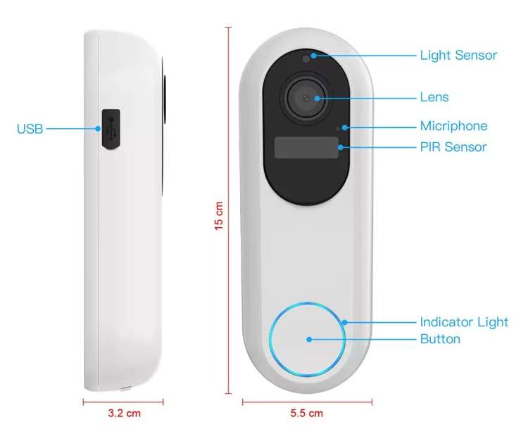 Tuya Wireless Waterproof Remote Smart 2MP Door Bell Camera 5g WIFI Dual Frequency Video Doorbell