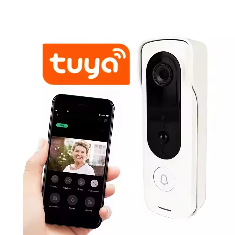 2 MP wifi home monitor remote outdoor Tuya Battery powered Wireless ring doorbell Waterproof Video  doorbell camera kit