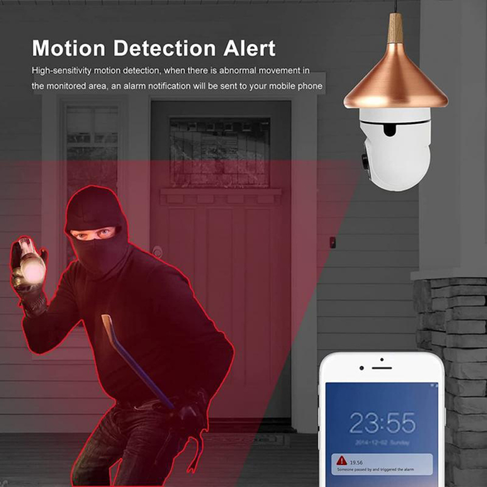 TUYA Smart Home 2MP Wireless Camera Ceiling mount Human Motion Detection 2.4G WIFI Bulb Indoor Camera 5G Dual band Optional