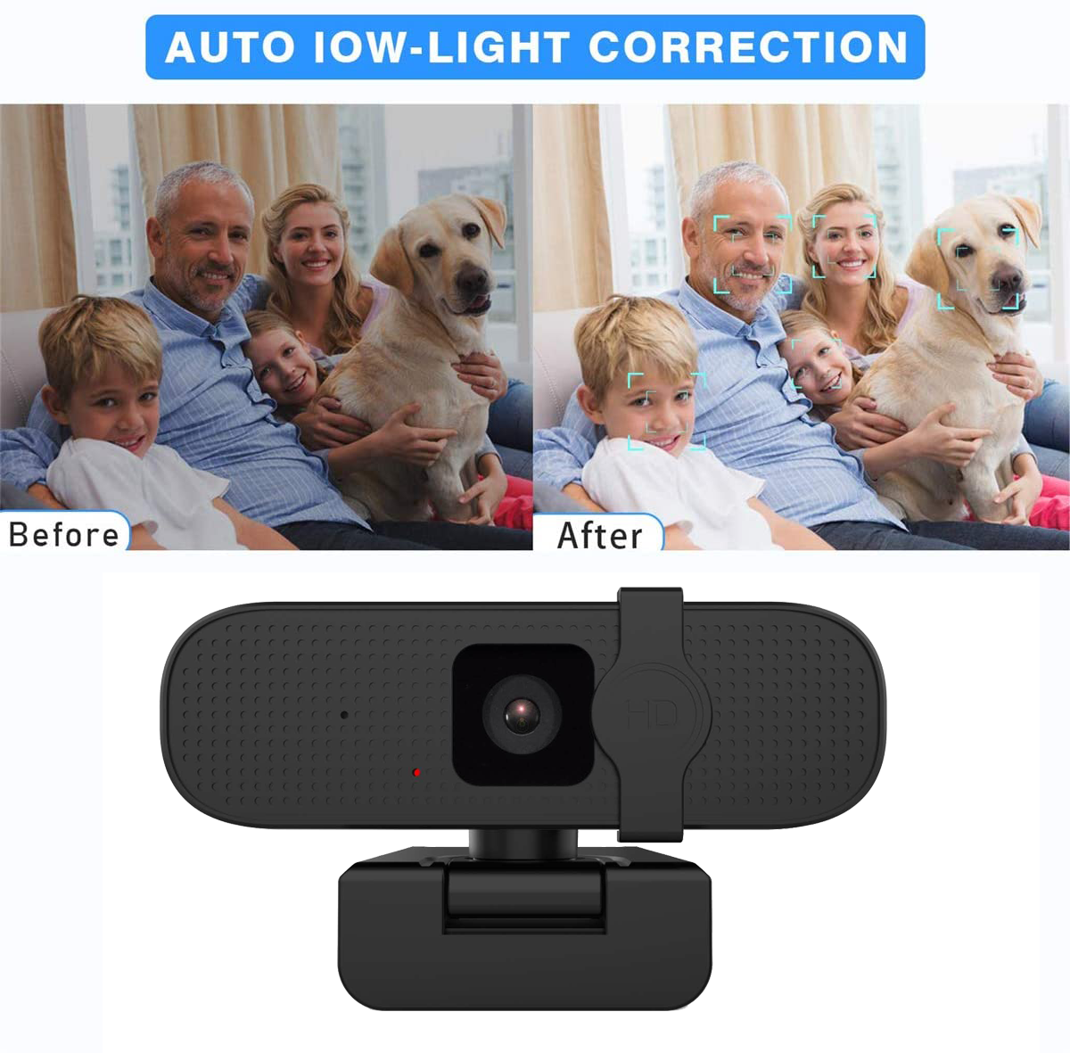 New arrival HD 4K Webcam with DUAL Microphone 8mp auto focus privacy cover usb pc camera