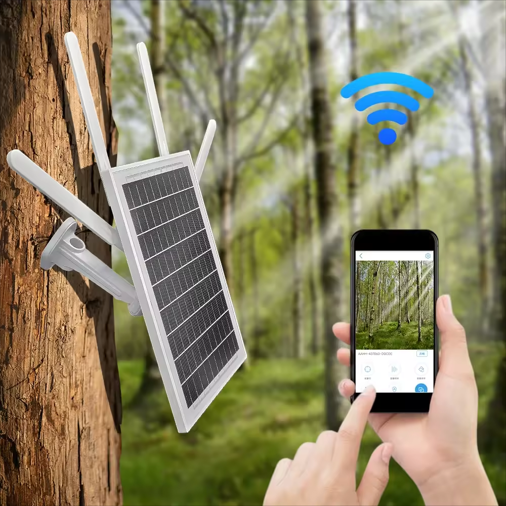 outdoor 4G router solar panel 15W power Wireless Solar charging Battery 4G SIM card Router to free wifi