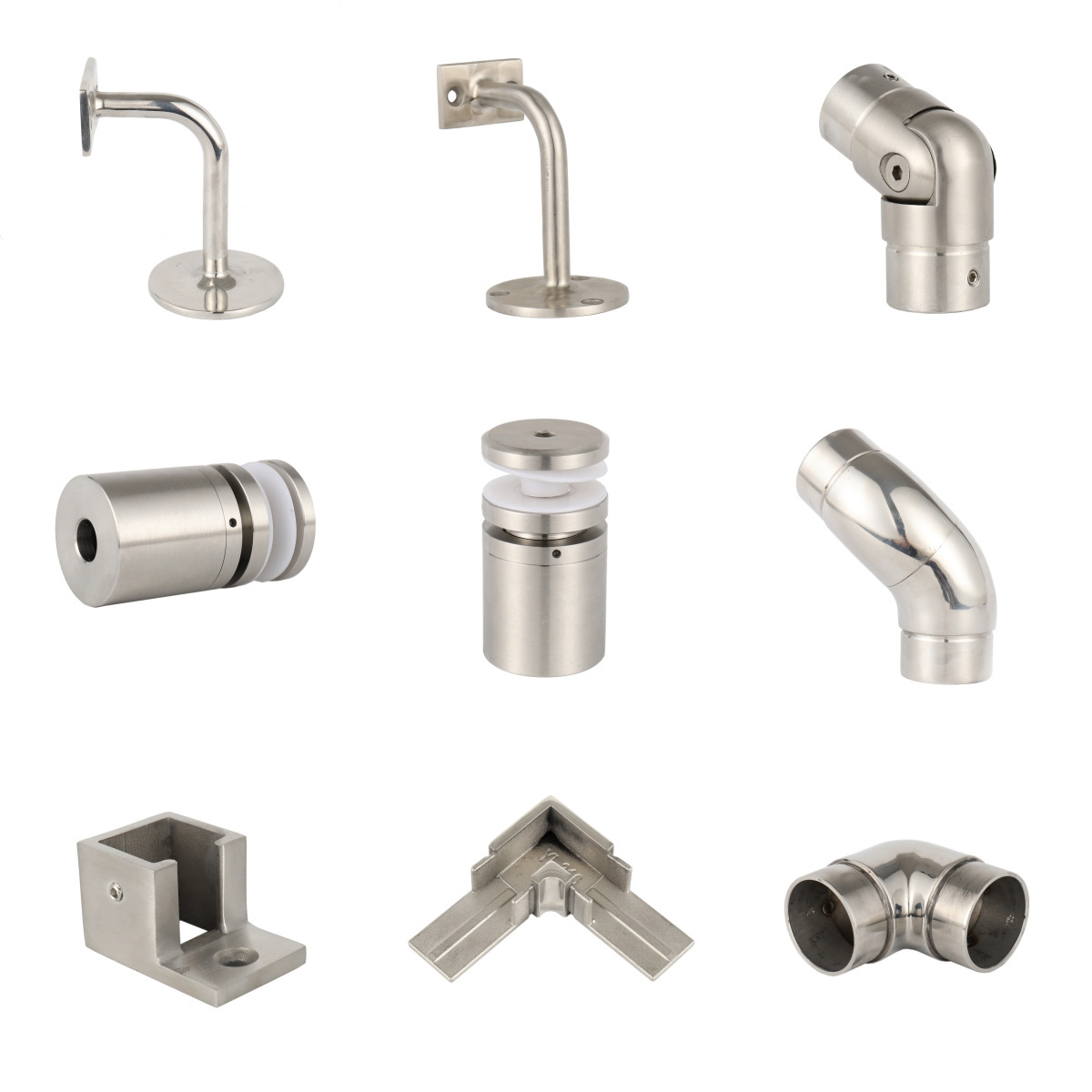 SS304 316 Duplex 2205 Railing Stair Balustrade Fittings Glass Balcony Handrail Accessories