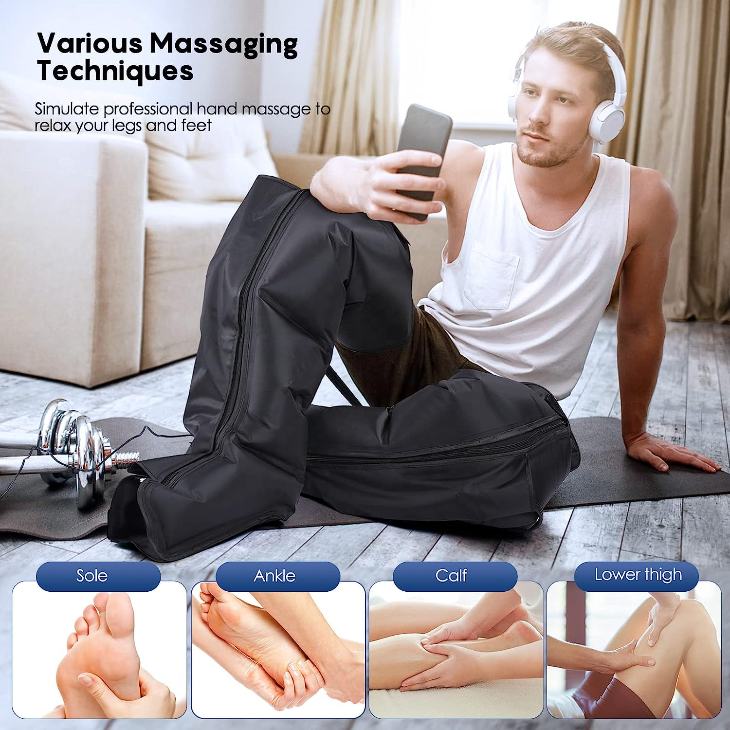 Air Compression Electric Leg Massager Pressotherapy Machine Faster Recovery Therapeutic Foot Massager Boots Massage Machines