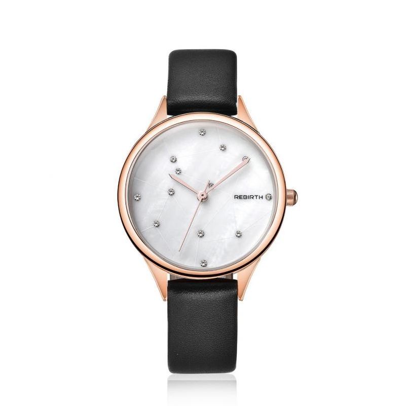 REBIRTH 086 dropship  lady quartz watch cool Genuine Leather band water resistant Ultra thin Simple student watch design