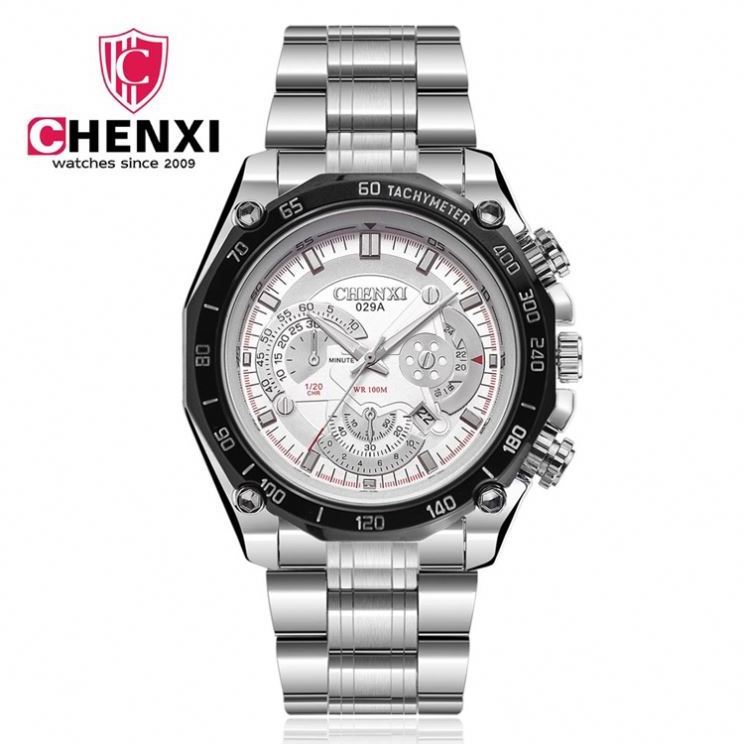 Chenxi 029 wholesale China man quartz watch exclusive Stainless steel band 3 dials Chronograph character business watch set