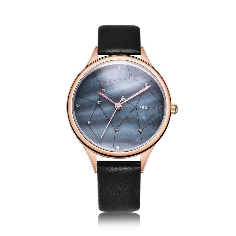 REBIRTH 086 dropship  lady quartz watch cool Genuine Leather band water resistant Ultra thin Simple student watch design