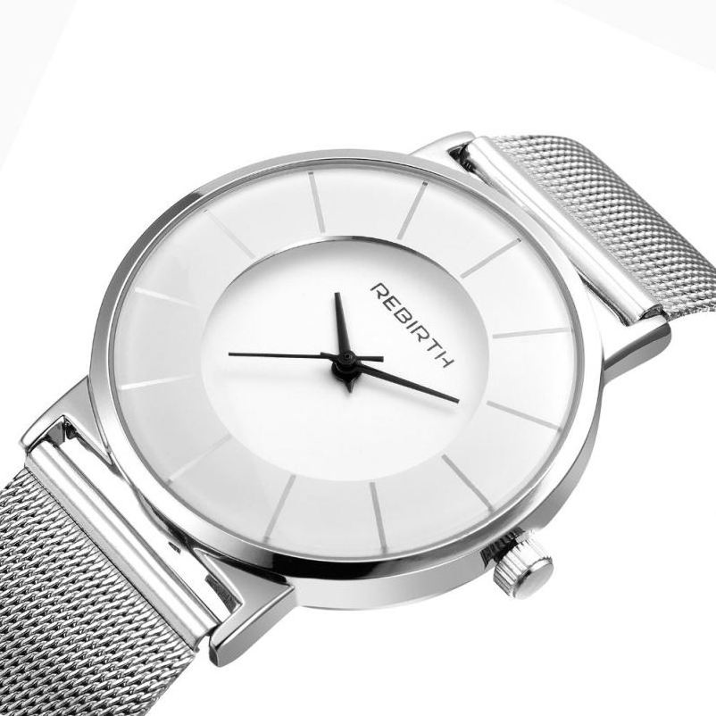 REBIRTH 054 elegant wholesale ladies quartz watch 2022 Mesh Strap big dial Ultra thin simple Casual watch