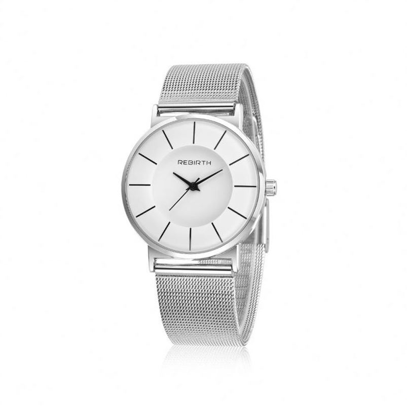 REBIRTH 054 elegant wholesale ladies quartz watch 2022 Mesh Strap big dial Ultra thin simple Casual watch