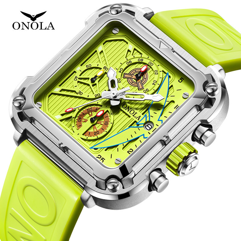 ONOLA 6831   branded dongguan gents mechanical watch 2024 Silicone strap Waterproof  hollow out business hand watch