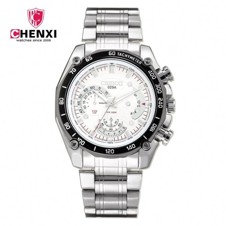 Chenxi 029 wholesale China man quartz watch exclusive Stainless steel band 3 dials Chronograph character business watch set