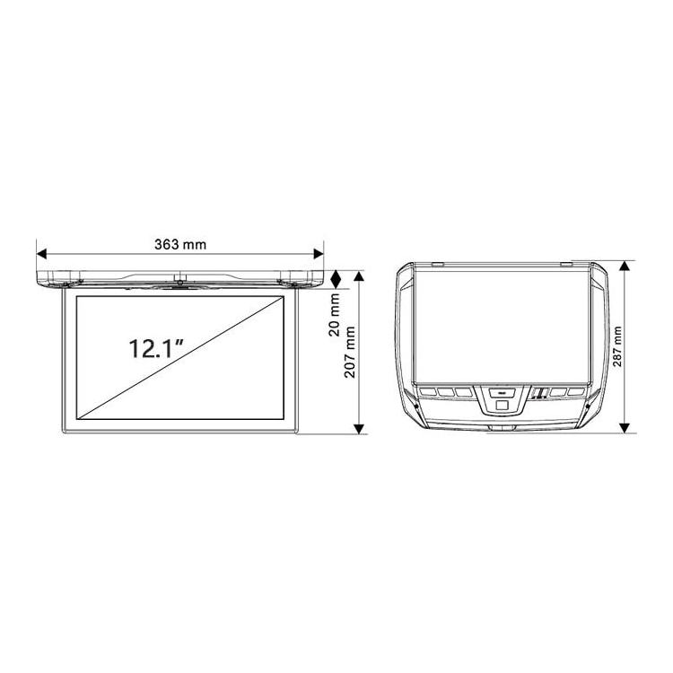 12.1 Inch rooftop car TV slim Flip Down Roof Mount Car Ceiling Monitor overhead roof monitor