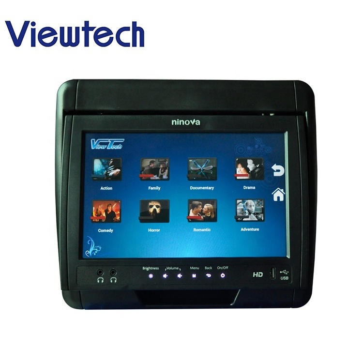 High durability mechanism bus seat monitor 10.1'' bus vod system seat back with screen angle adjustable