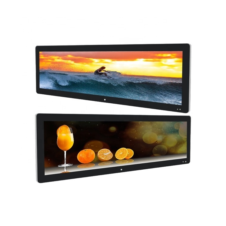 28 Inch LCD Android Shelf Edge Display Ultra Wide Wall Mount Stretch Bar Type Touch Screen Display