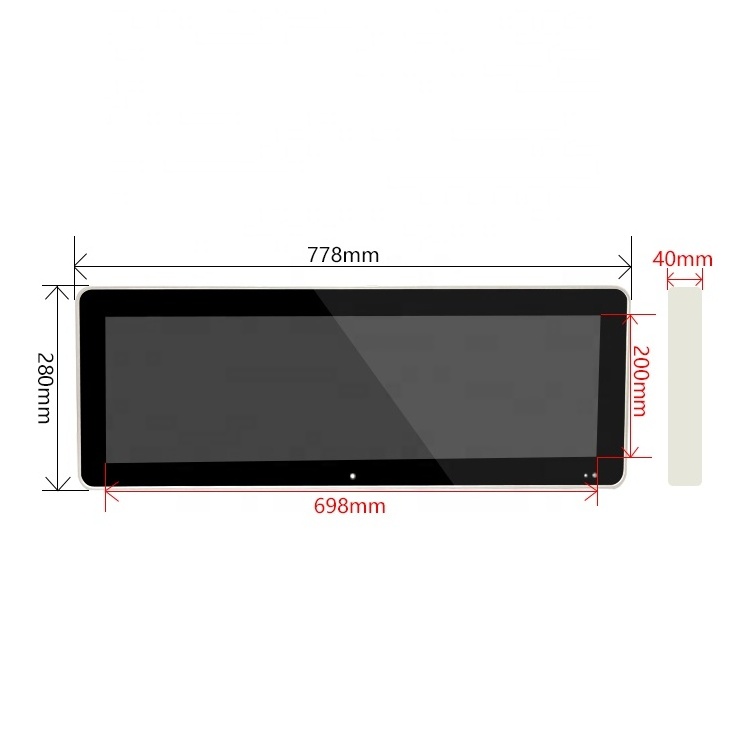 28 Inch LCD Android Shelf Edge Display Ultra Wide Wall Mount Stretch Bar Type Touch Screen Display