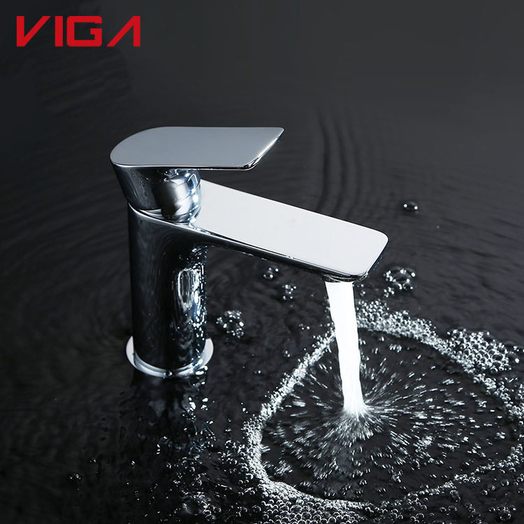 Viga High Quality Chrome Plate Single Lever Basin Mixer Tap Brass Bathroom Basin Faucet