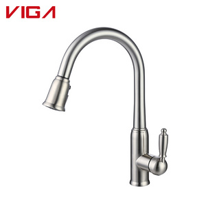 China Sanitary Ware Supply Stainless Steel Flexible Hose Pullout Sprayer Kitchen Sink Tap Water Faucets