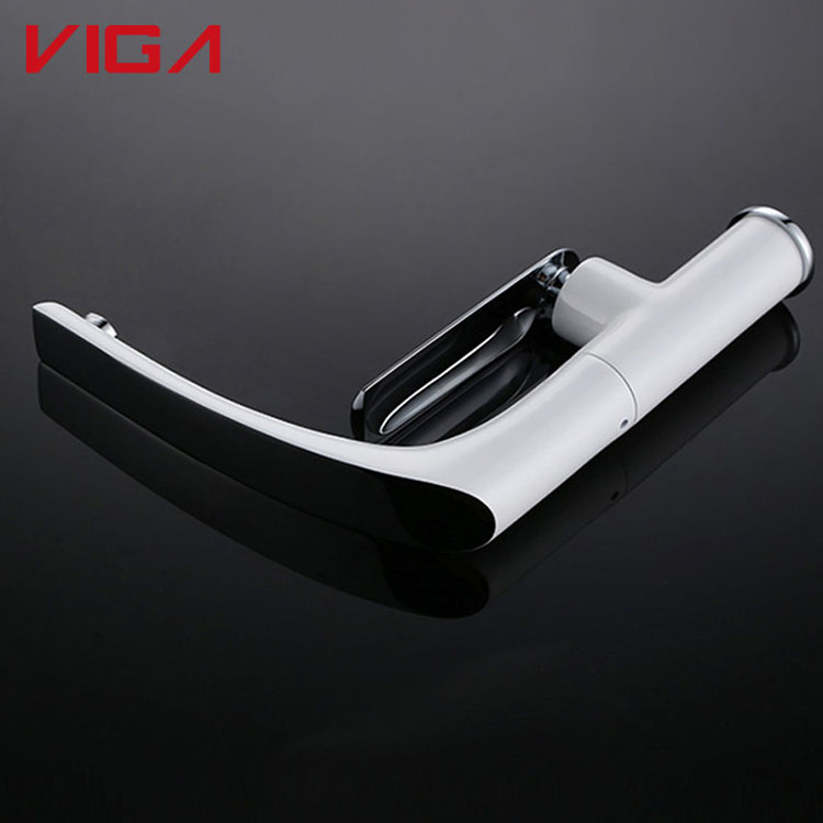 VIGA Factory Supplier White Chrome Plated Single Handle Kitchen Mixer Single Hole Kitchen Faucet