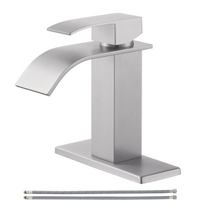 Hotel Single Hole Waterfall Faucet Bathroom 304 Stainless Steel Basin Faucet