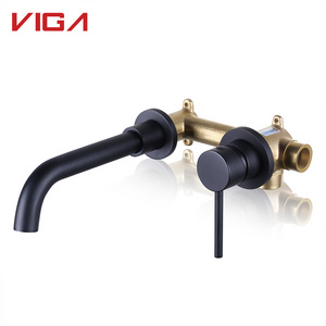 Watermark Bathroom Basin Sink Concealed Faucet Taps Mixer Wall Mounted Hidden Brass Basin Faucet