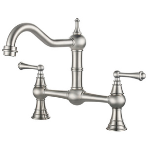 Retro Bridge Design Kitchen Faucet Brass Farmhouse Sink Mixer Water Faucet