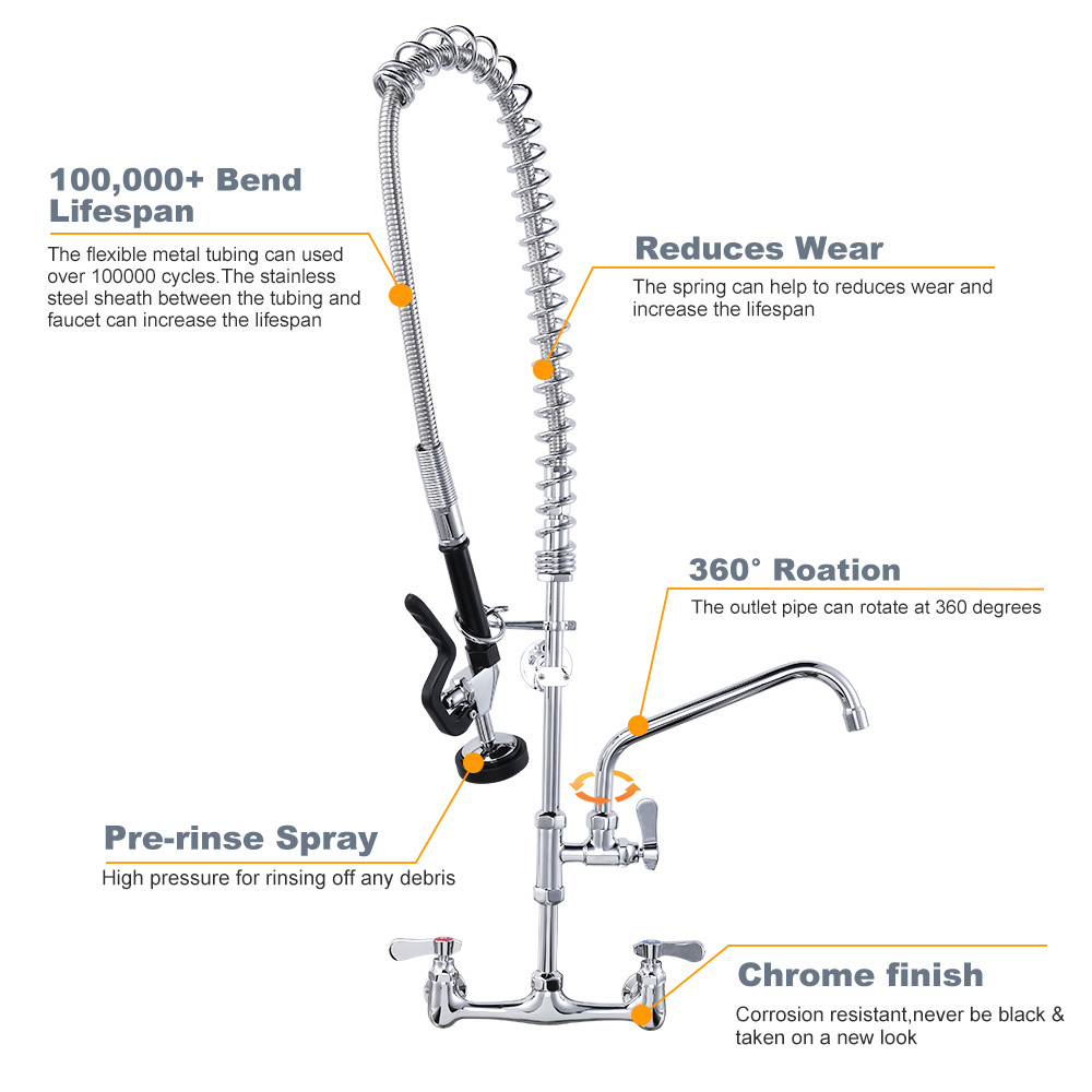 2 Way Rotatable Pre Rinse Dishwasher Faucet For Restaurant,Commercial Kitchen Sink Prerinse Spray Faucet