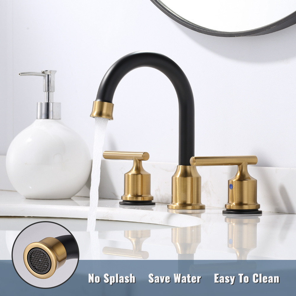 Widespread Bathroom Faucet Black Gold Bronze Faucet Bathroom Lavatory Vanity Washbasin Faucets