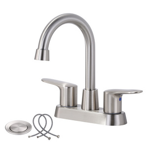 Deck Mounted Loo Faucet Dual Handle Faucet Bathroom Wash Basin Mixer Nickle Basin Faucet