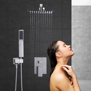 Sanitary ware suite shower faucet set with 10 inches rainfall shower head and handheld shower