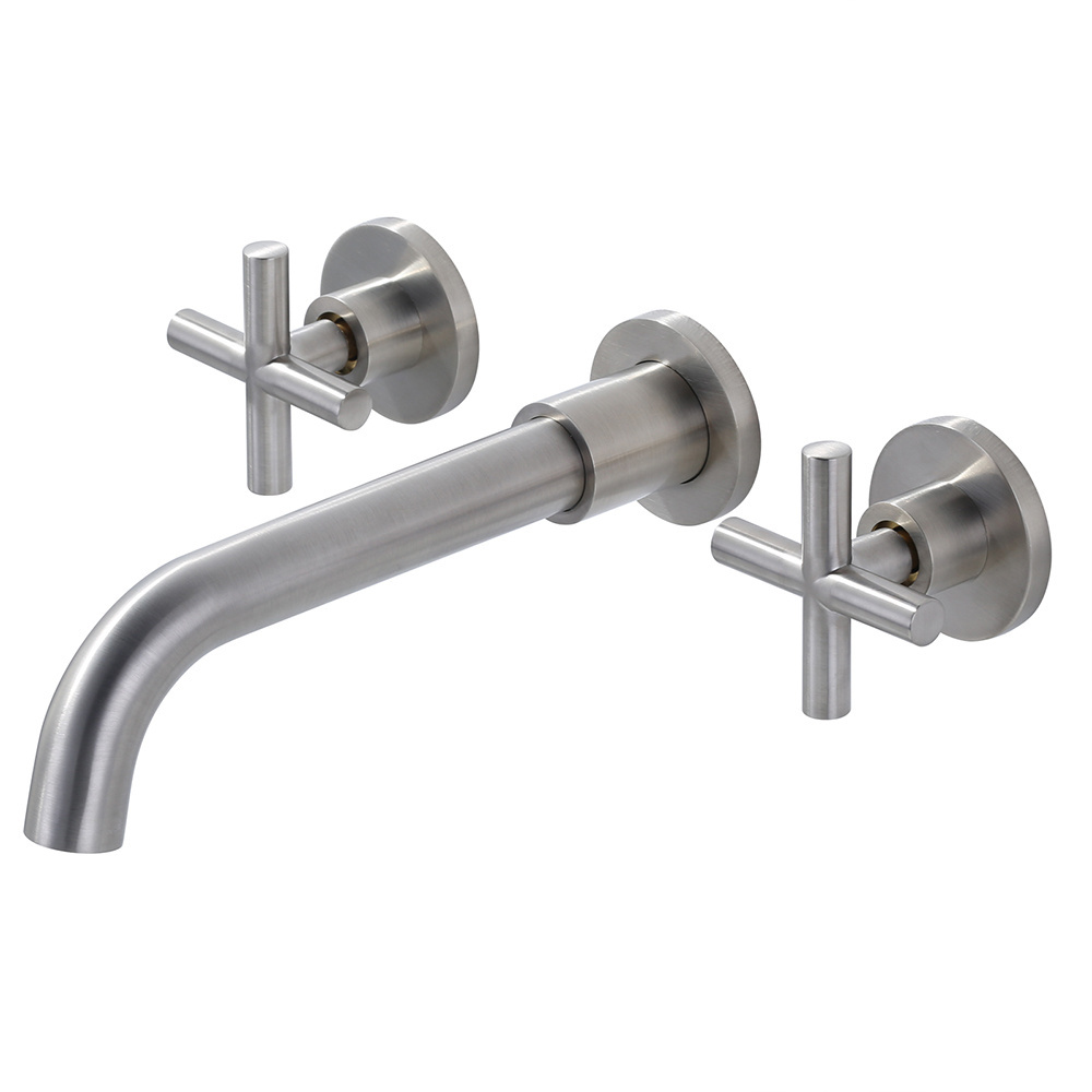 Bathroom Faucet Widespread 3 Holes Wall Mount Bathroom Mixer Tap Basin Faucet