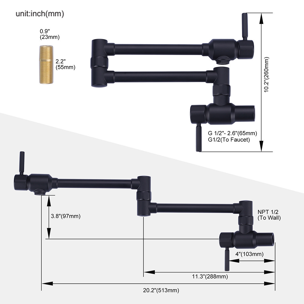 Kitchen Accessories Durable Foldable Copper Pot Filler Faucet Single Cold Kitchen Faucet Kitchen Tap