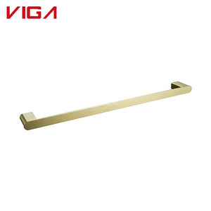 Low Price Bathroom Towel Rack 304 Stainless Steel 24Inch Metal Towel Rail Brushed Gold Single Towel Bar