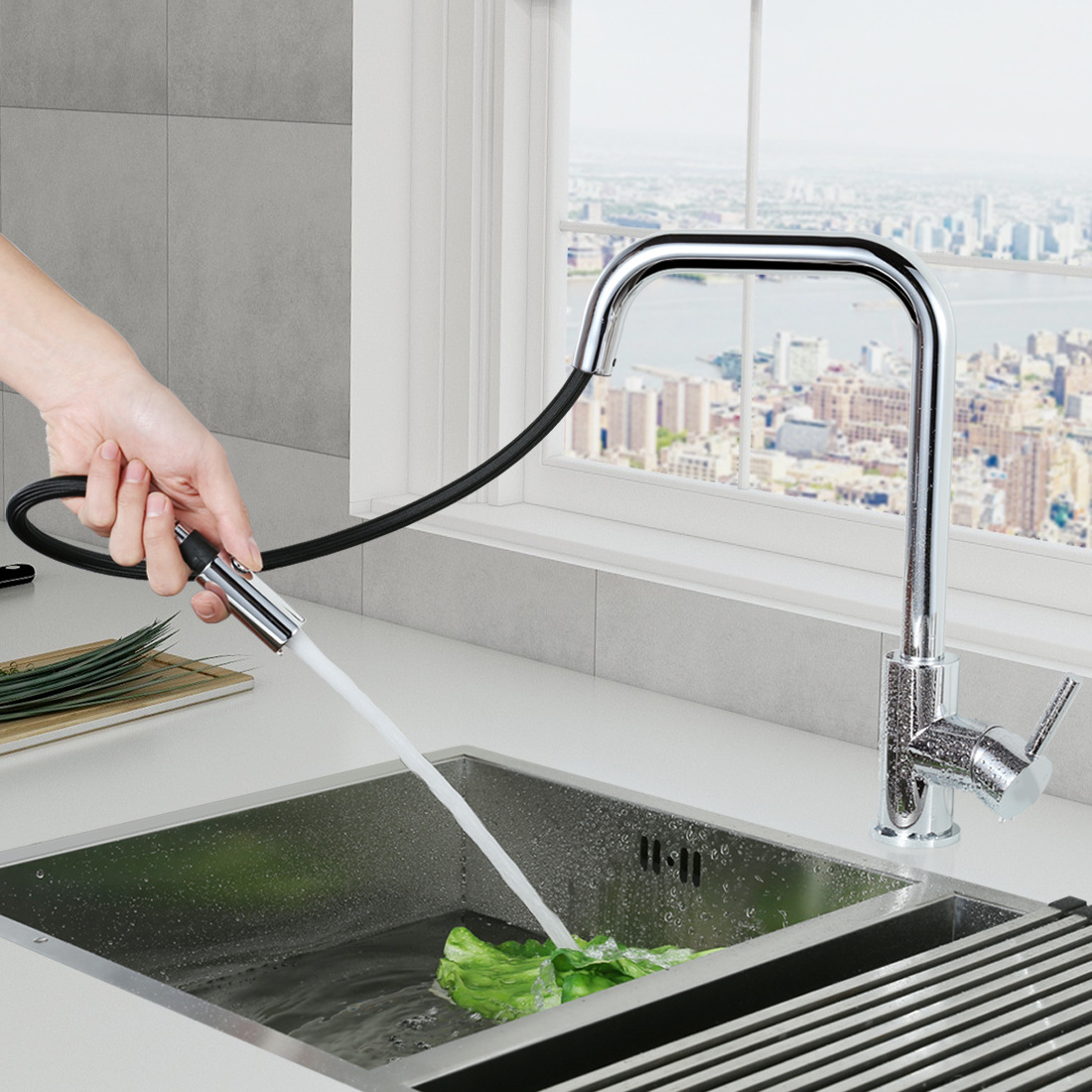 Faucets Mixers&Taps Pull Out Down Spray Tap Faucet Kitchen Mixer