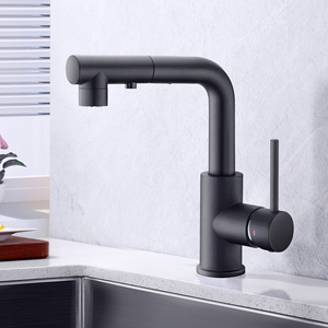 Kitchen Bar Sink Faucets with Pull Down Sprayer Mini Bar Prep Faucet Black Kitchen Utility Sink Faucet