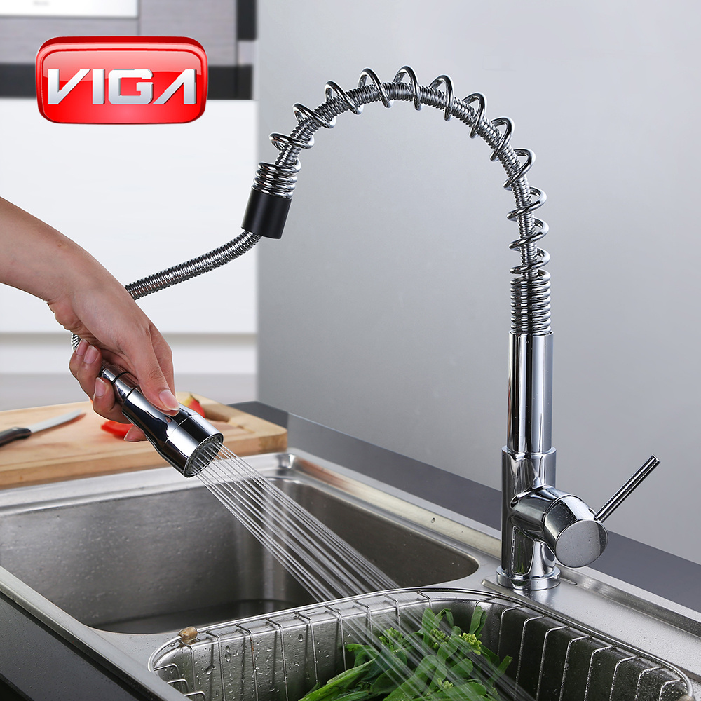 Viga new design fancy pullout flexible hose mixer water faucet Kitchen Faucet