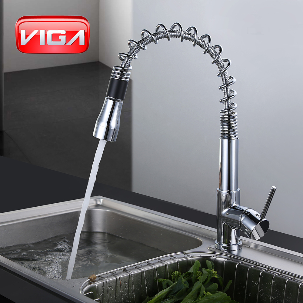 Viga new design fancy pullout flexible hose mixer water faucet Kitchen Faucet