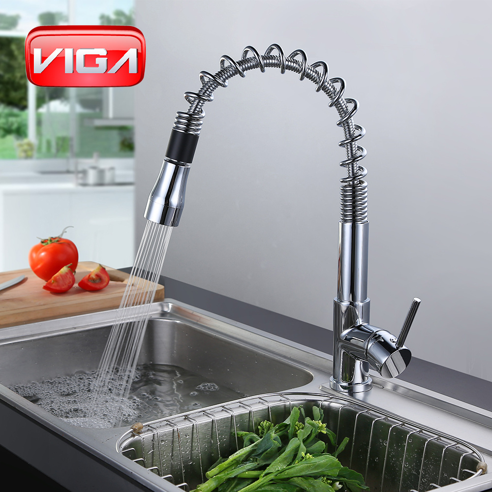 Viga new design fancy pullout flexible hose mixer water faucet Kitchen Faucet