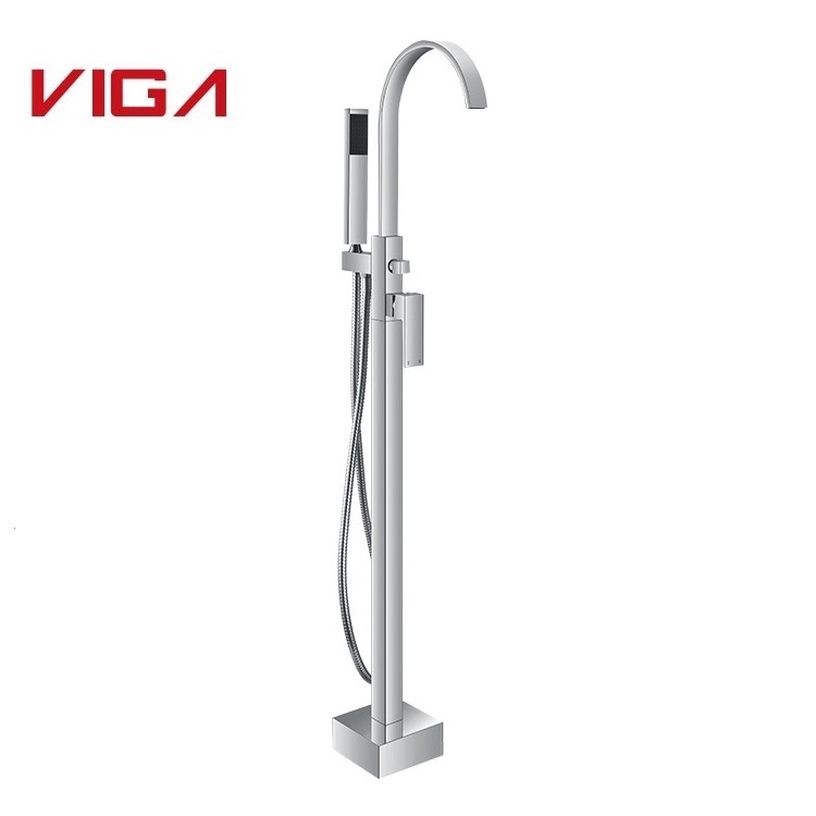 Popular Product Floor Mounted Luxury Brass Bath Mixer Tap Single Lever Freestanding Bathtub Faucet Free Standing Bath Tub Faucet