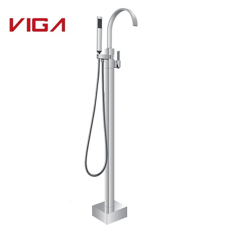 Popular Product Floor Mounted Luxury Brass Bath Mixer Tap Single Lever Freestanding Bathtub Faucet Free Standing Bath Tub Faucet