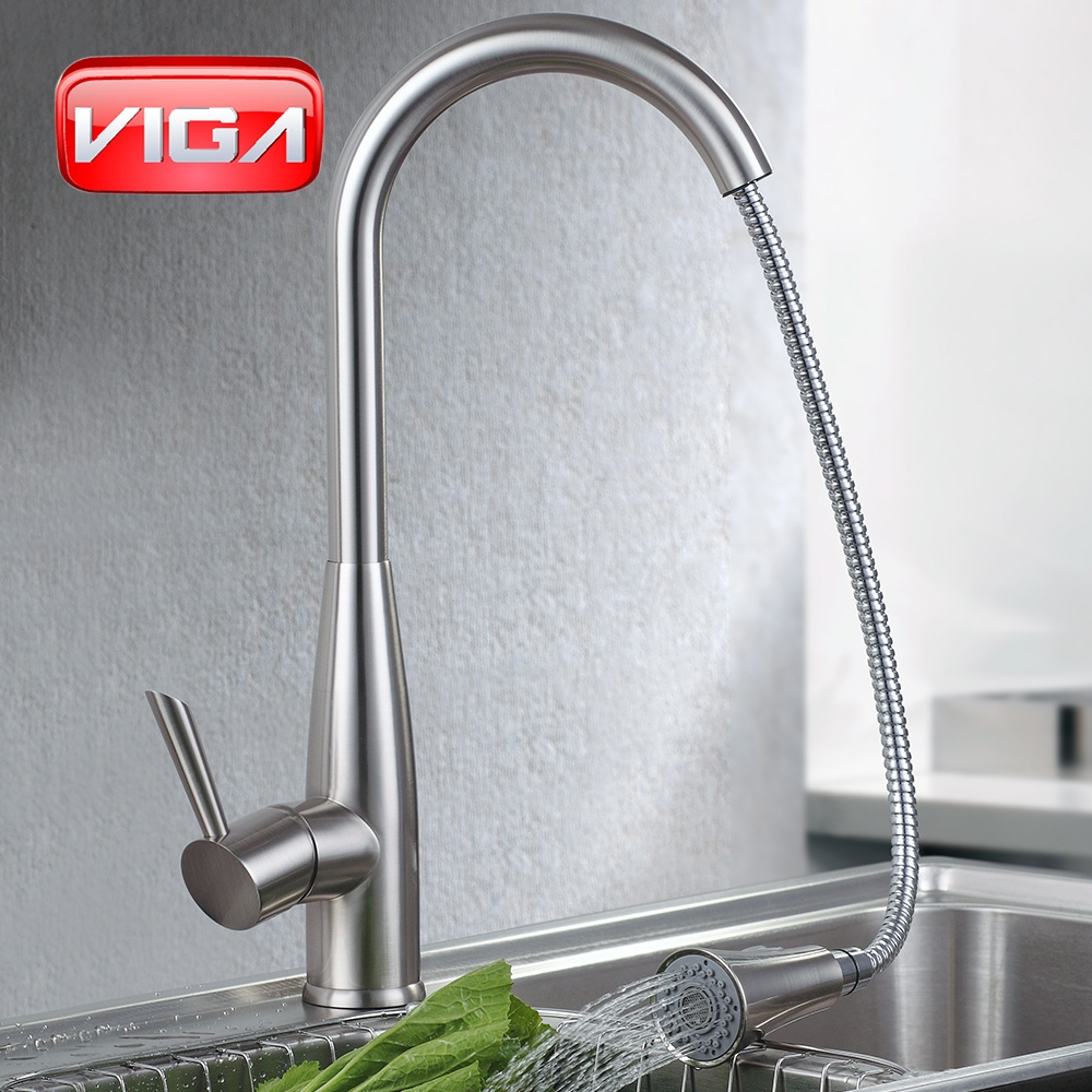 Unique Design torneiras de cozinha Kitchen Sink Faucet In Brush Nickle with Pull Out Extension Hose