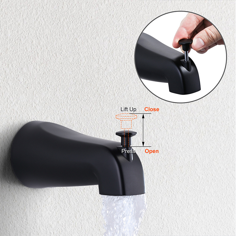 Hotel Luxury Matt Black Bathroom Tub Filler Faucet Mixing Diverter Valve Concealed Rainfall Shower Mixer Faucet Set