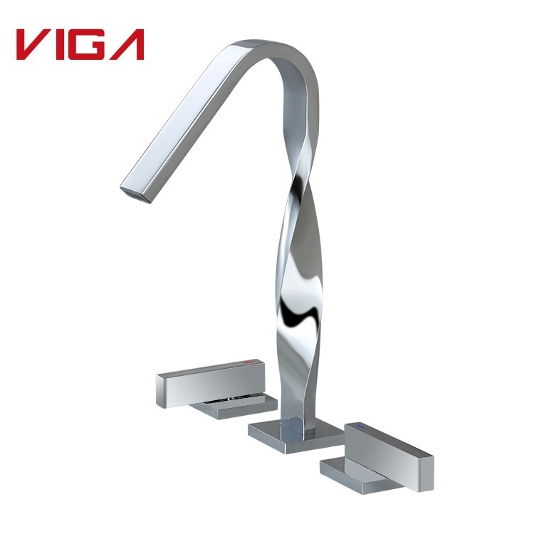 Viga Factory Supply Washroom Two Handle Deck Mounted 3-Hole Bathtub Mixer Water Tap Bathroom Bathtub Faucet